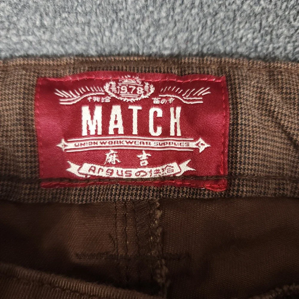 MATCH Union Workwear Supplies Cargo Pants Brown Cotton Utility Style Size XL 34 - Picture 7 of 9